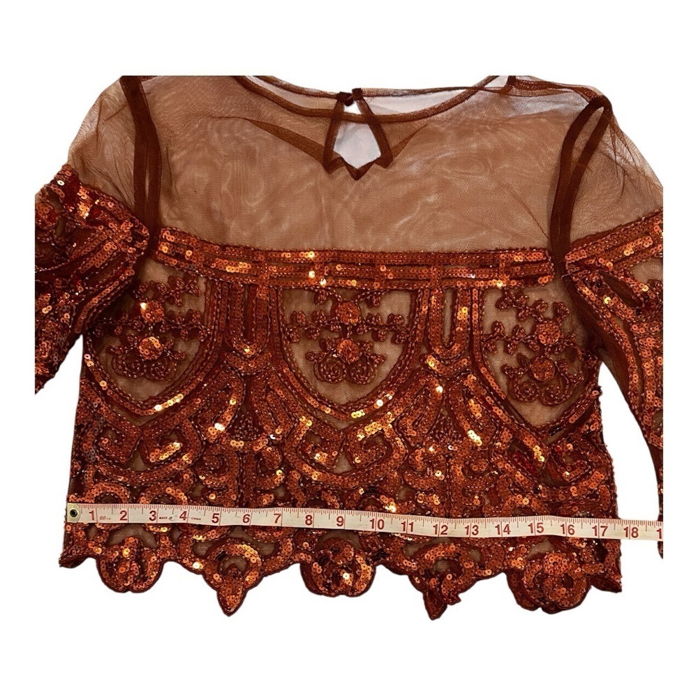 Vintage Sequin Embellished Sheer Top size s/m- no tag - Picture 3 of 6